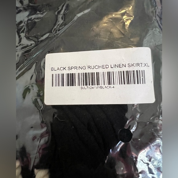 LUXLABEL BLACK SPRING RUCHED LINEN SKIRT - Picture 8 of 8